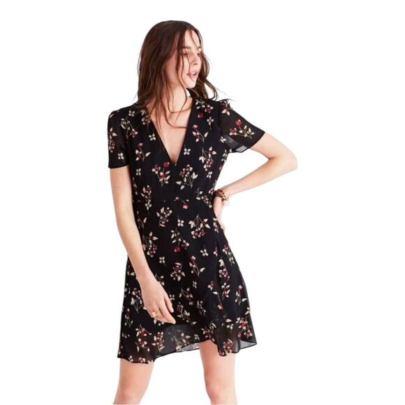 Madewell Alexa Chung Fall Posy Floral Ruffle Midi Dress Size 2 - Picture 1 of 7